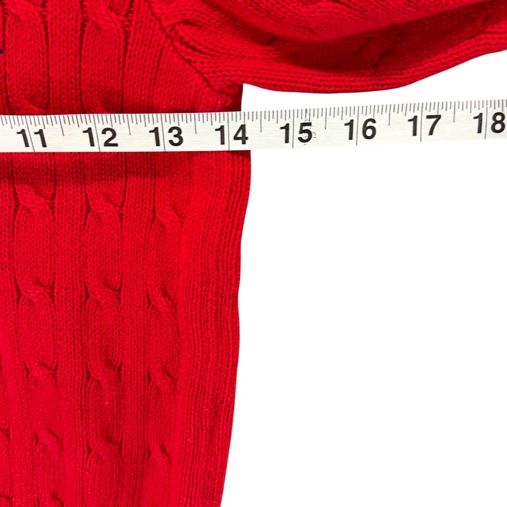 Vtg Polo Ralph Lauren Cable Knit Sweater Boys Size 6 Red 100% Cotton Pony Preppy - Picture 6 of 12